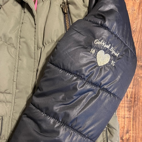 Oshkosh Faux Fur Hooded Girls Parka / size 12 / - Picture 2 of 8